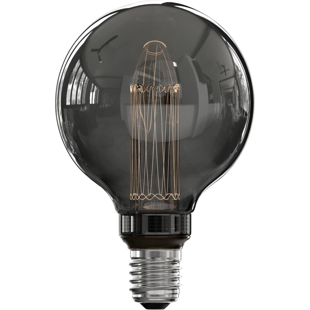 Calex LED Glassfiber Globe G95 Titanium SMD 220-240V 3.5W 40lm 2000K E27 Dimbaar met LED dimmer  - 2