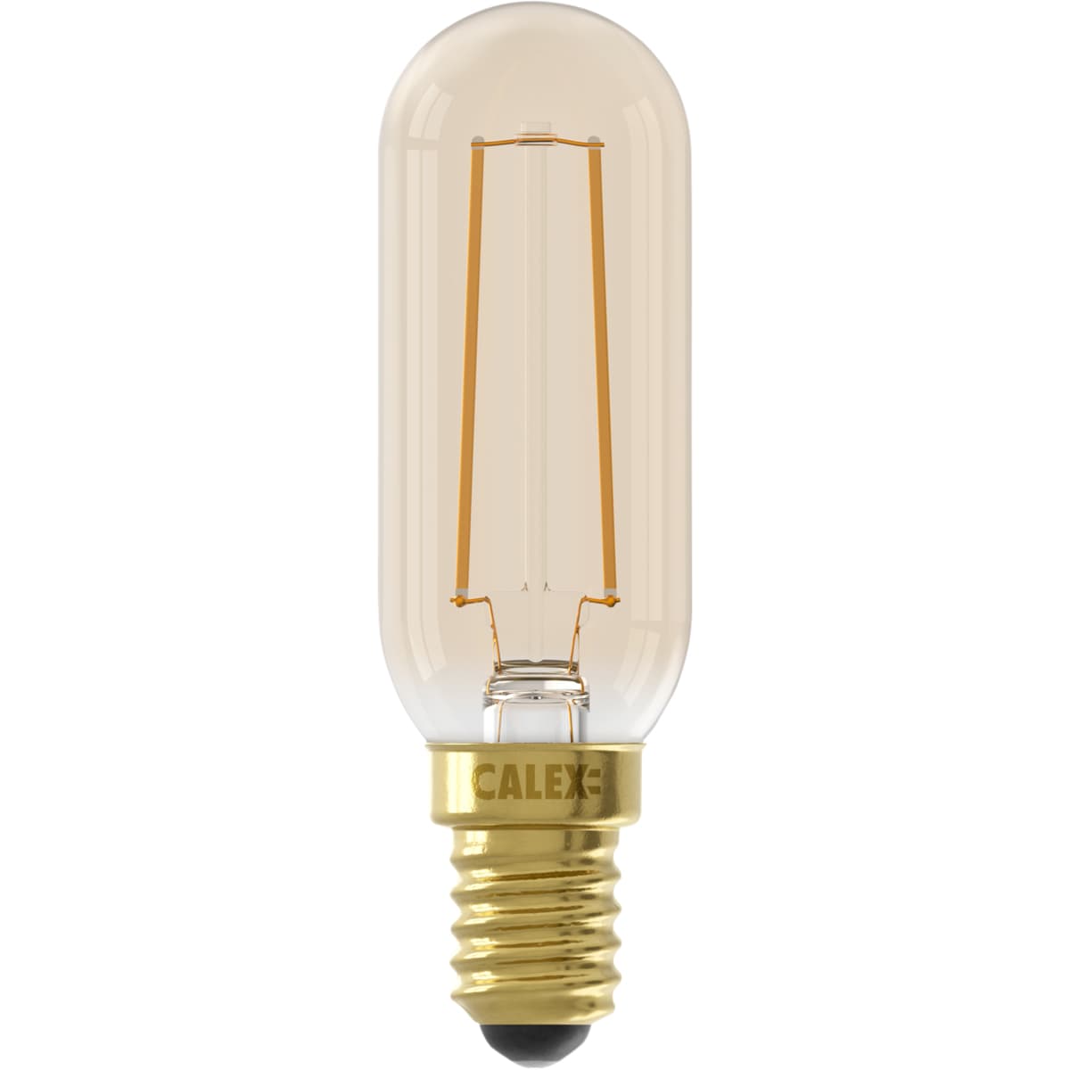 Calex Buis T25 Goud Straight filament 220-240V 3.5W 250lm 2100K E14 Dimbaar met LED dimmer 